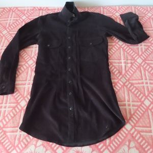AUGUST FIFTEENTH 8.15 Button Down Shirt Men's black corduroy sz S made in usa